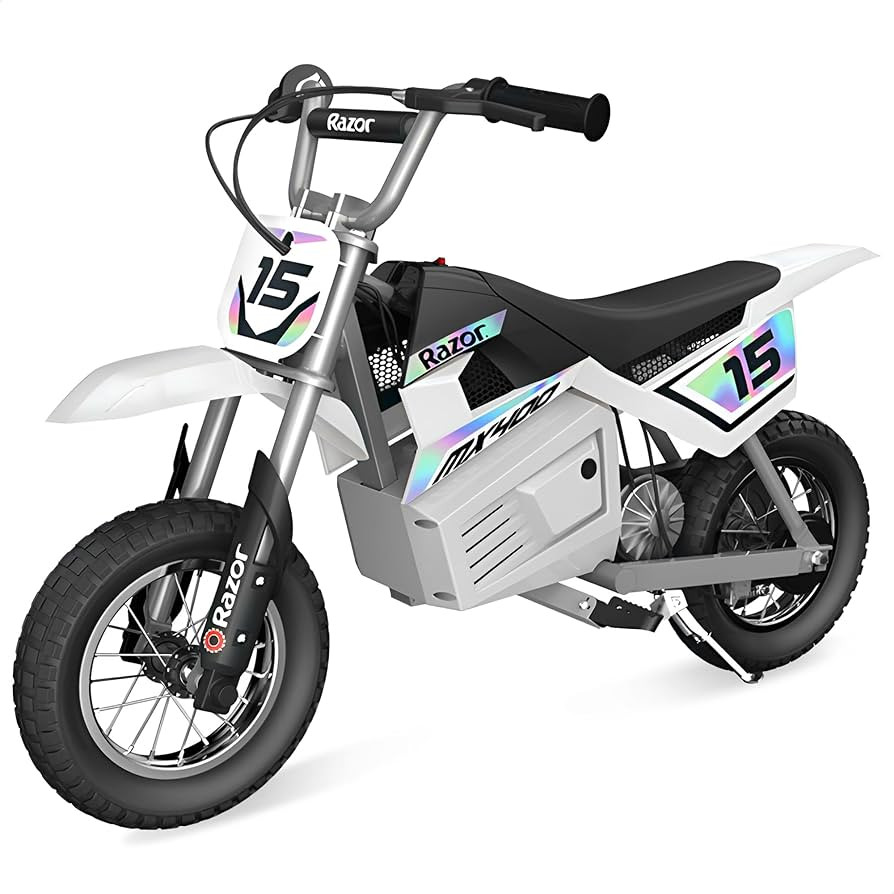 Razor MX400 Dirt Rocket Electric Bike for Kids Ages 8+, 140 lb Max Weight, White – 24V Battery,... | Amazon (US)