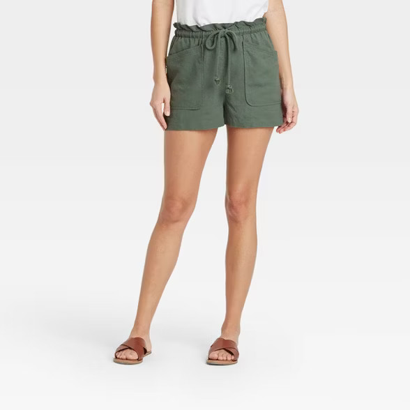 Women's Mid-Rise Tie Waist Utility Shorts - Universal Thread™ | Target