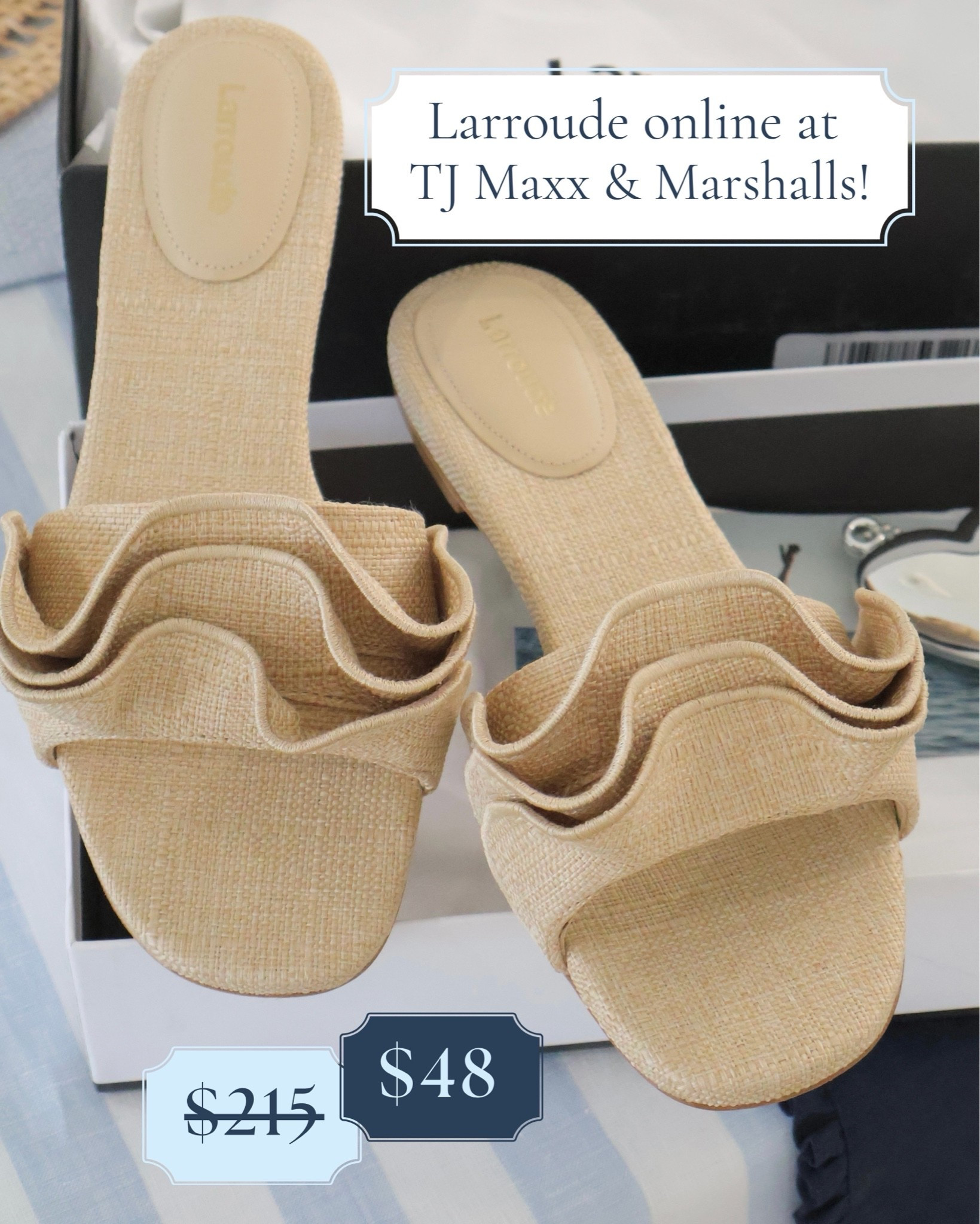Larroude Ruffle Raffia Ivy Slides on clearance! Up to 80% off 🤭

@TJ Maxx @Marshalls

#LTKSaleAlert #LTKootd