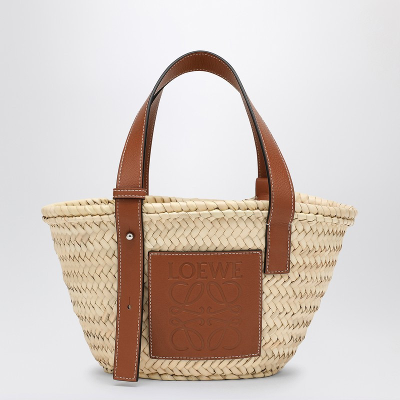 Natural straw and leather bag | The Double F