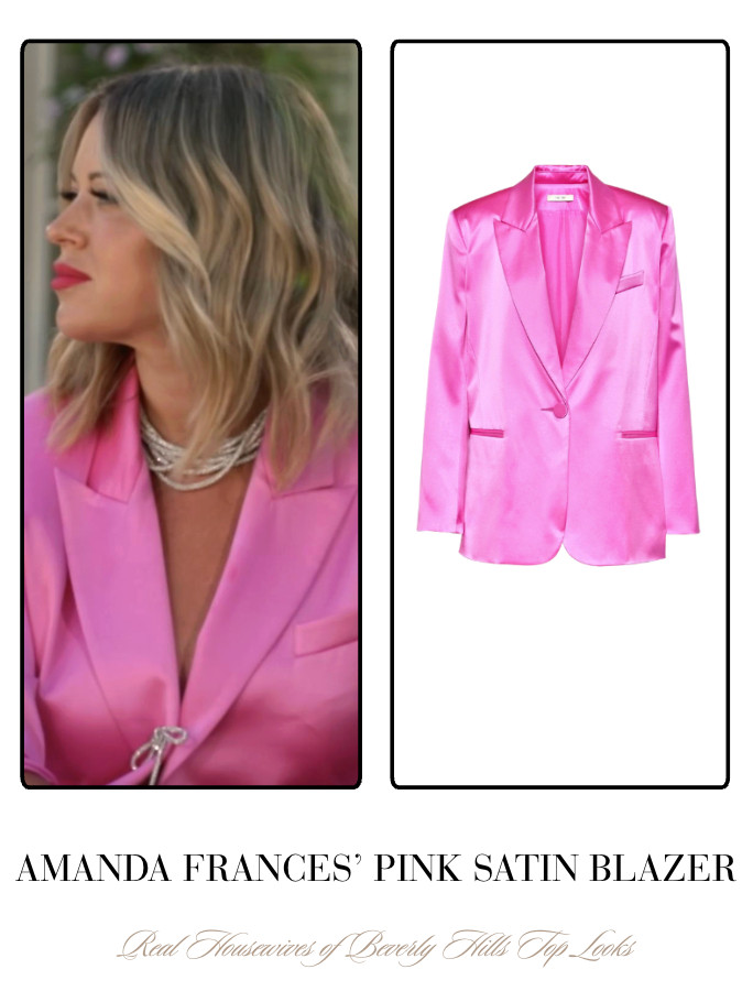Amanda Frances' Pink Satin Blazer is by The Sei // Shop Similar 

 