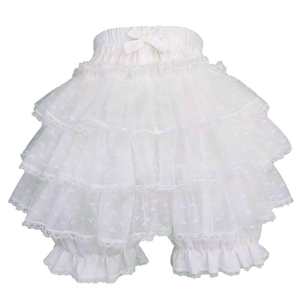 Women Lolita Bloomers Japanese Cute Tiered Ruffle Bloomer Shorts Kawaii Tulle Tutu Pumpkin Pants ... | Amazon (US)