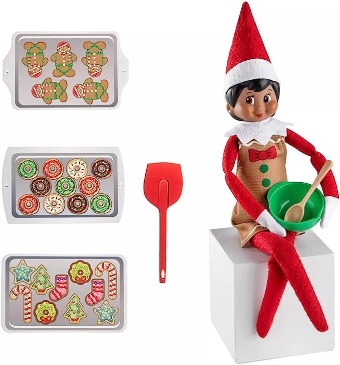 Elf on The Shelf Accessory Kit - Pair of Party Skirts, Donut Pajama Set, and Elf Baker Set - Chri... | Amazon (US)
