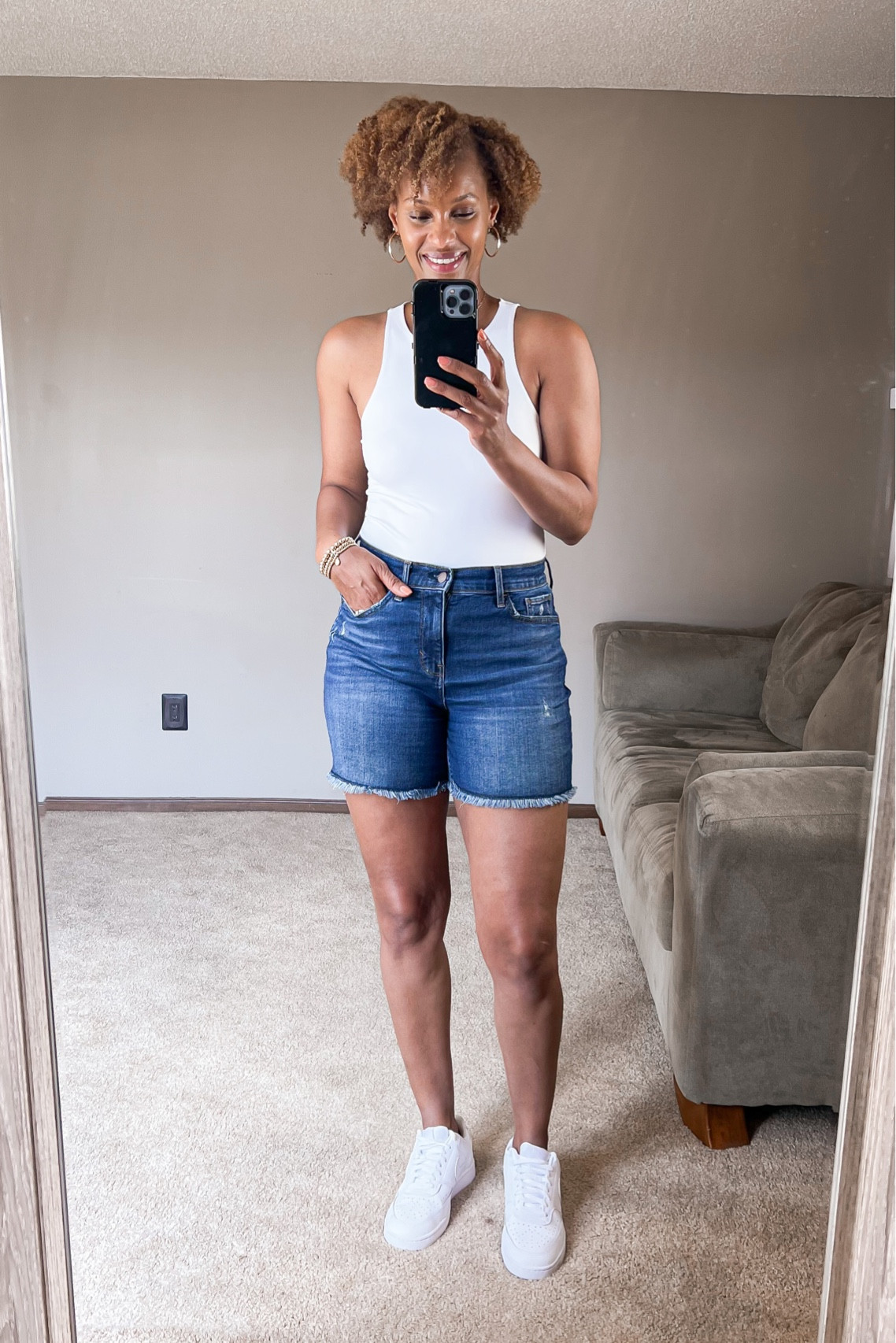 This bodysuit and shorts are a nice casual outfit for a summer day out

#LTKstyletip #LTKSeasonal