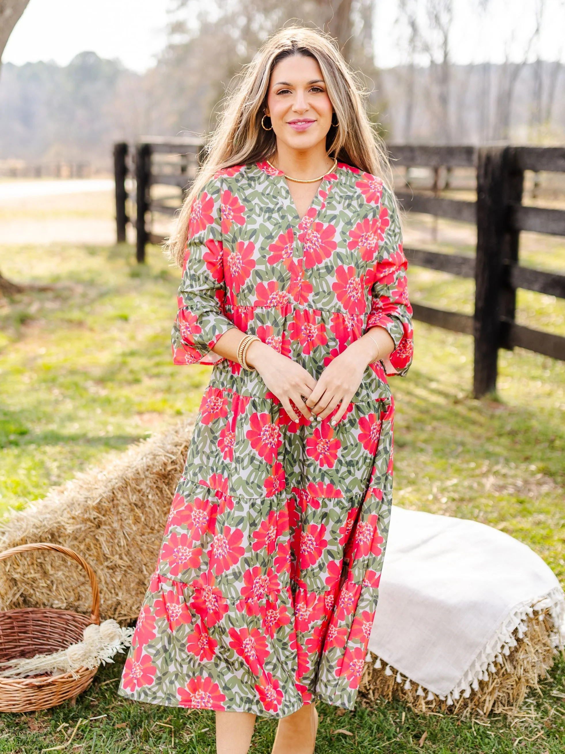 Benette Dress | Wildflower Olive | Michelle McDowell
