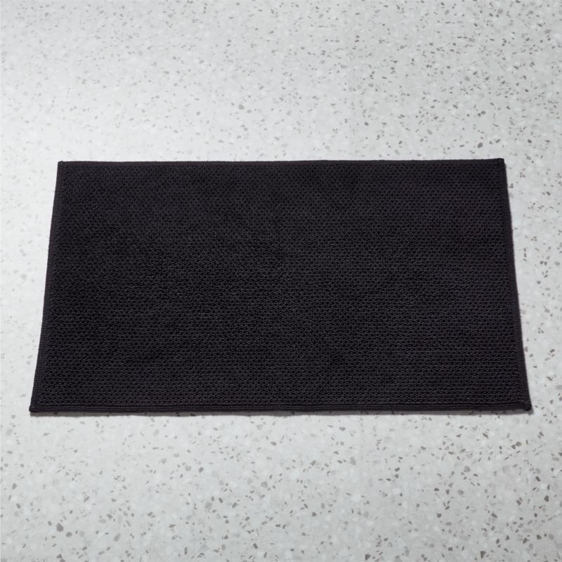 En Pointe Organic Cotton Black Bath Mat 24"x36" + Reviews | CB2 | CB2