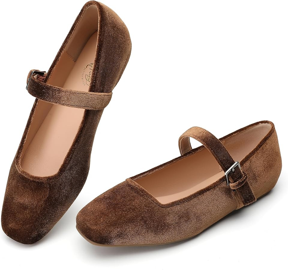 Trary Mary Jane Shoes Women Woven Flats for Women Dressy Ballet Flats Squared Toe Mary Jane Flats... | Amazon (US)