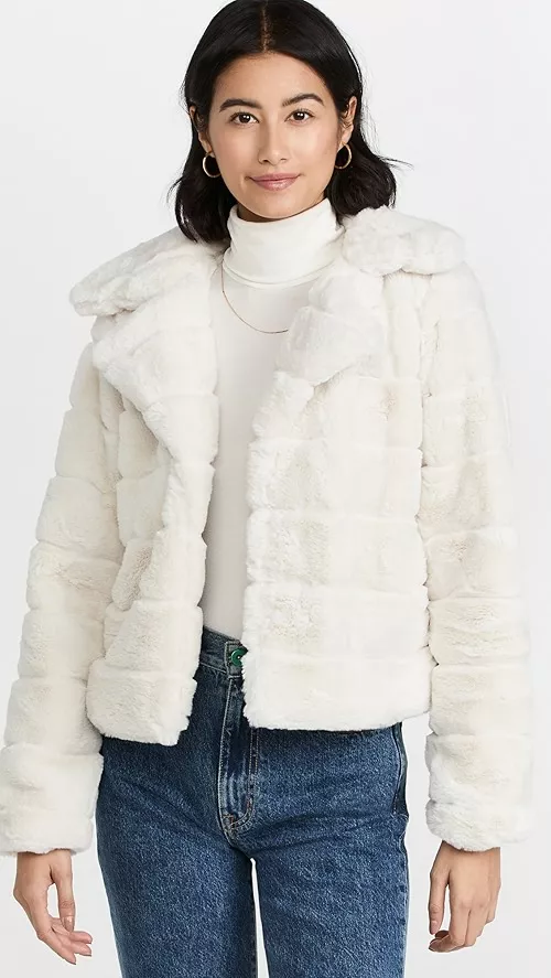 BLANKNYC Cropped Faux Fur Jacket