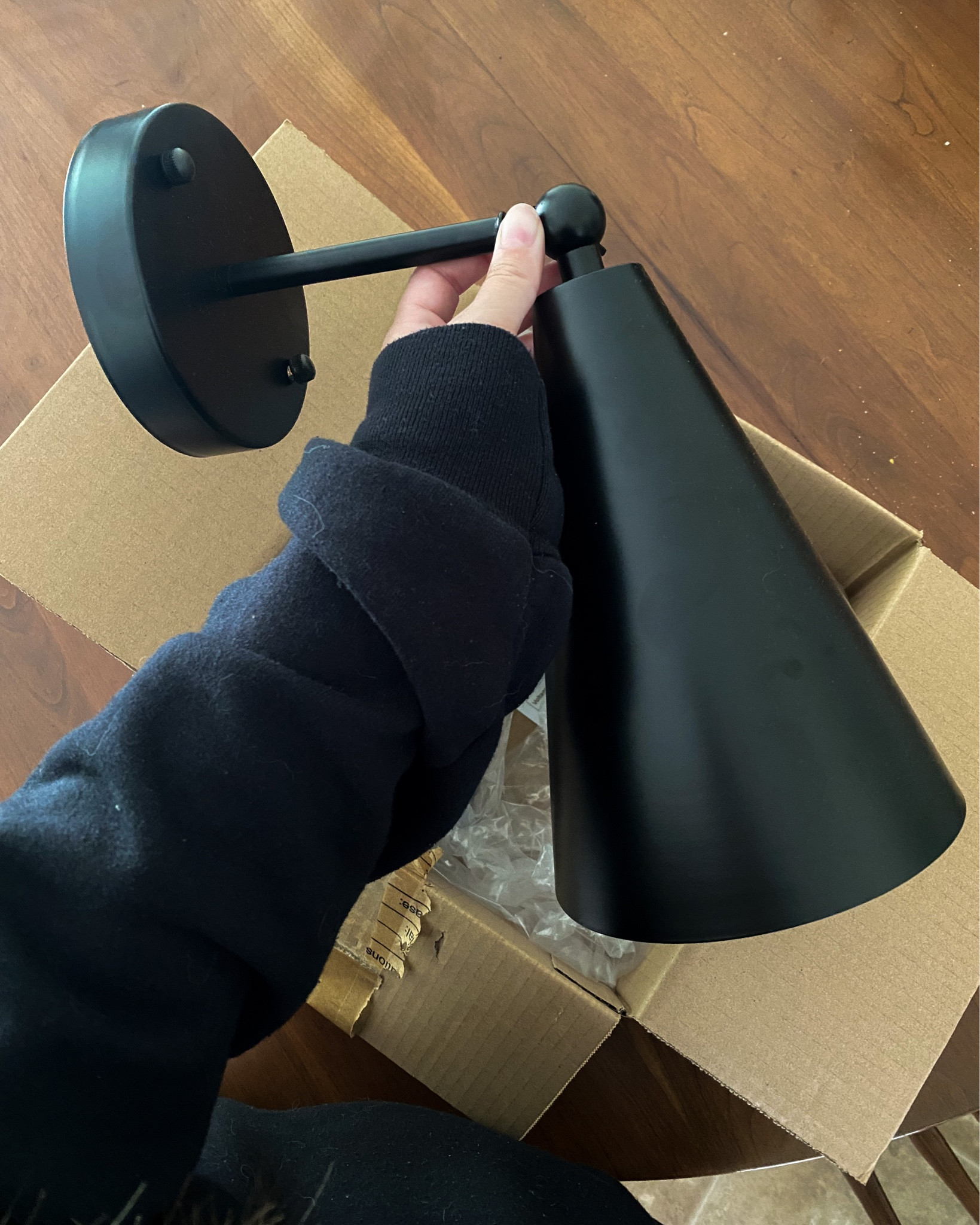 My under $30 sconces came in for my bedroom makeover! The are so sleek and all black. They are hardwired, but easy to use on your wall without having to wire them in (will just need battery operated bulbs)

#LTKunder50 #LTKhome #LTKstyletip