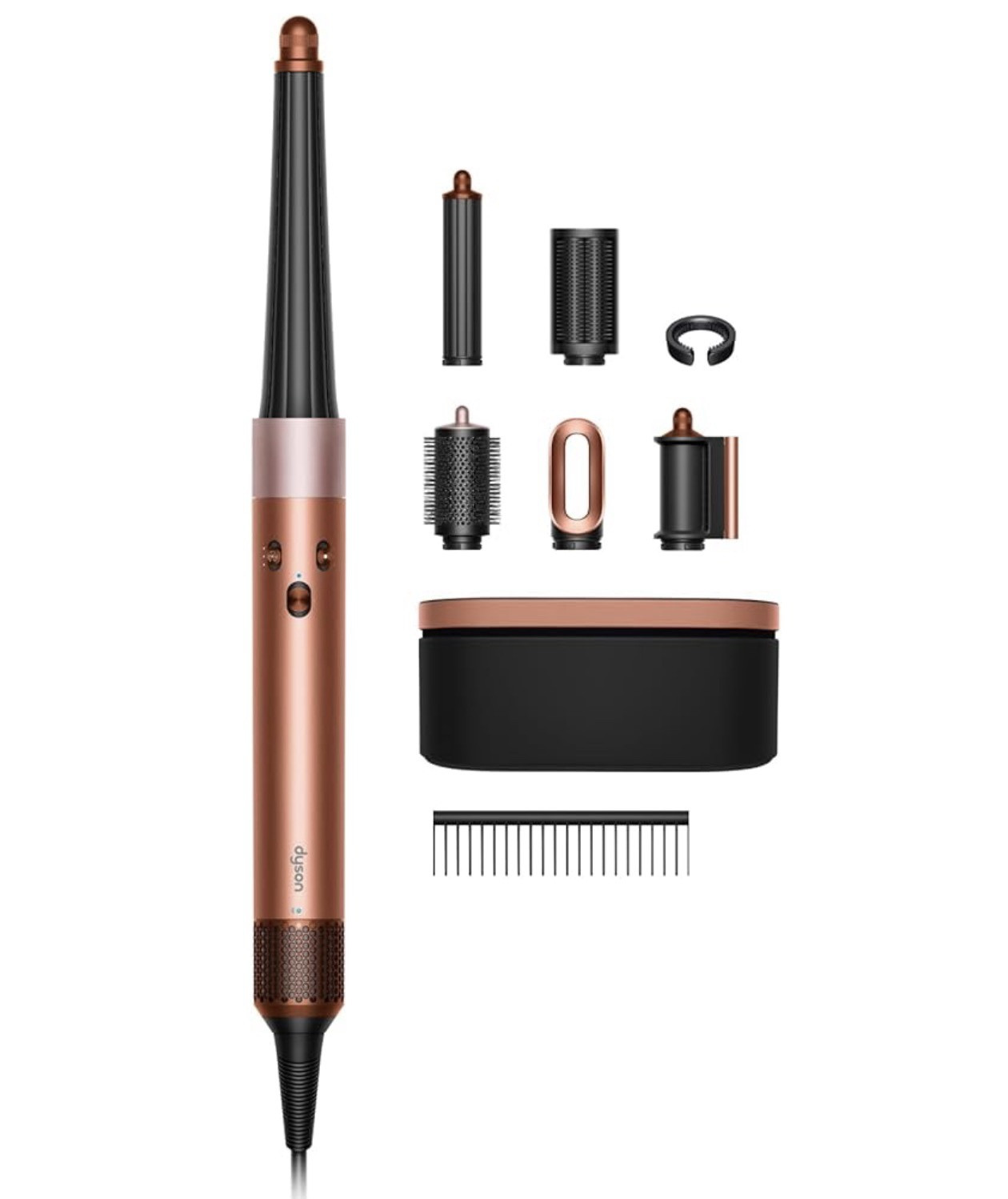 Brand Dyson
Color Complete Long for Straight to Wavy Hair - Amber Silk
Material Aluminum , Ceramic, Polycarbonate
Wattage 1300 watts
Power Source Corded Electric
Special Feature
Airflow speed - Three precise airflow speeds to suit your styling preference, Temperature control - Three precise heat settings, i.d. curl (compatible with barrel attachments) - once set up in the app, simply slide the machine on to activate your personalized curling routineAirflow speed - Three precise airflow speeds to suit your styling preference, Temperature control - Three p…
See more
Program your perfect curls. App enabled for one-touch, personalized styling.
Engineered for straight and wavy hair.
6-in-1 style versatility. Dry, curl, wave, shape, and smooth with no heat damage.
Bluetooth wireless technology allows your Airwrap i.d. to connect to the MyDyson app, to answer six questions about your hair type and length to create a personalized hair styling profile.
Your profile on the MyDyson App tailors your Airwrap i.d. styling settings when you pair with your phone.

#LTKSaleAlert #LTKselfcare #LTKBeauty