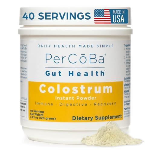 Colostrum Supplement for Gut Health, Bloating, Hair Growth, Muscle Recovery, Immune Support - Unflavored Bovine Colostrum Powder Made in USA, Non-GMO, Gluten Free, 120 Grams Per Serving - 40 Servings | Amazon (US)
