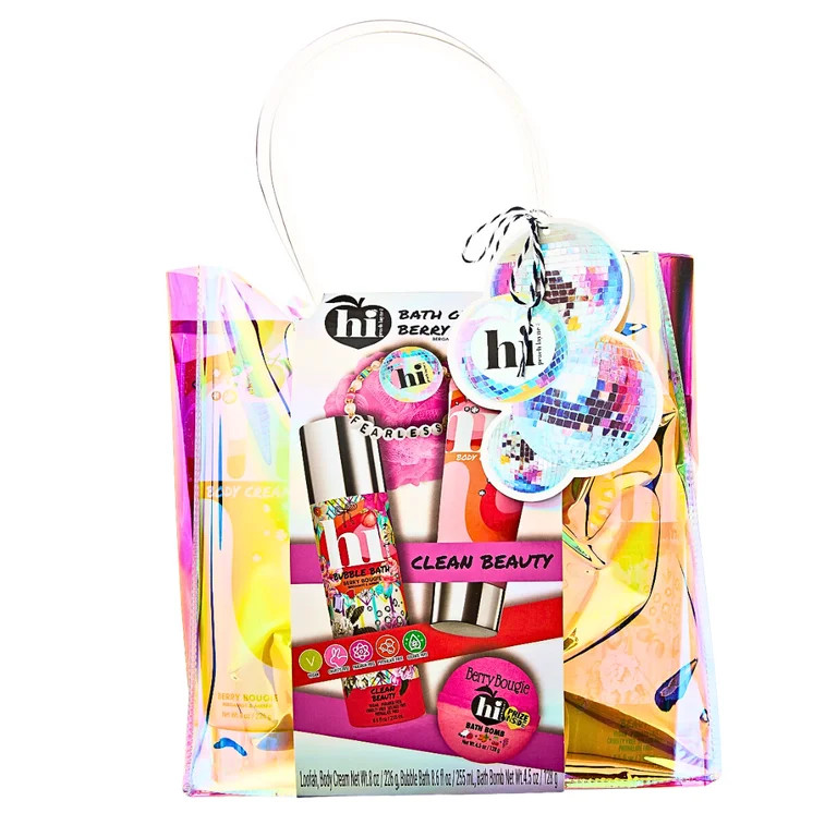 Hi Peach Layne Berry Bougie Bath Gift Bag Bergamot & Amber Scent Body Care Includes Loofah, Body ... | Walmart (US)