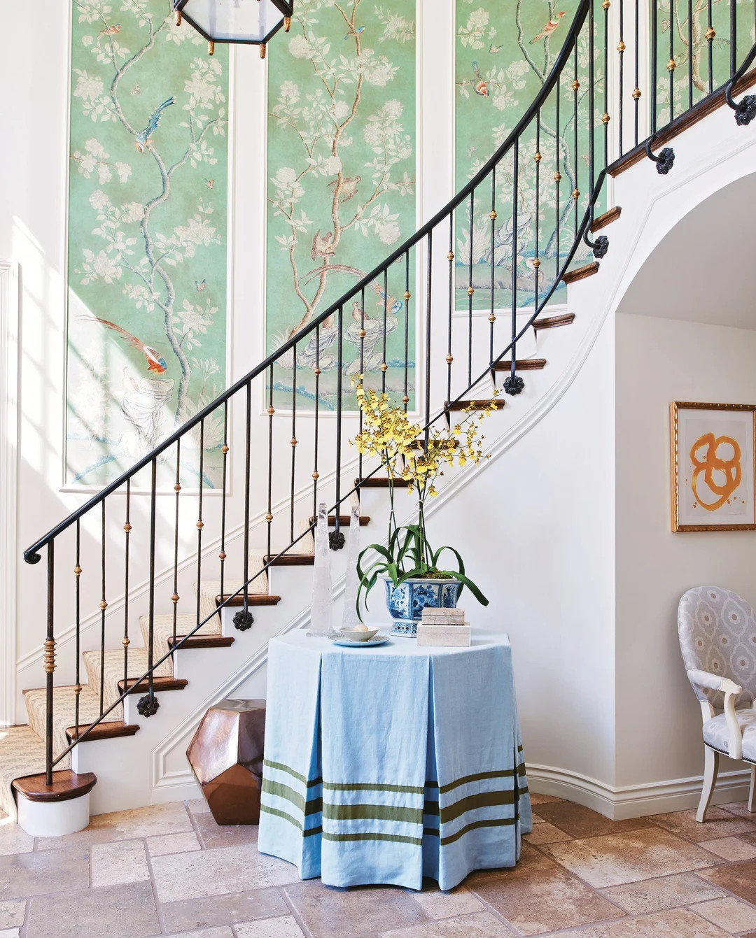 linen Designer pleated table skirt, Baby blue Tablecloth with grosgrain ribbon ,flax  table skirt... | Etsy (US)