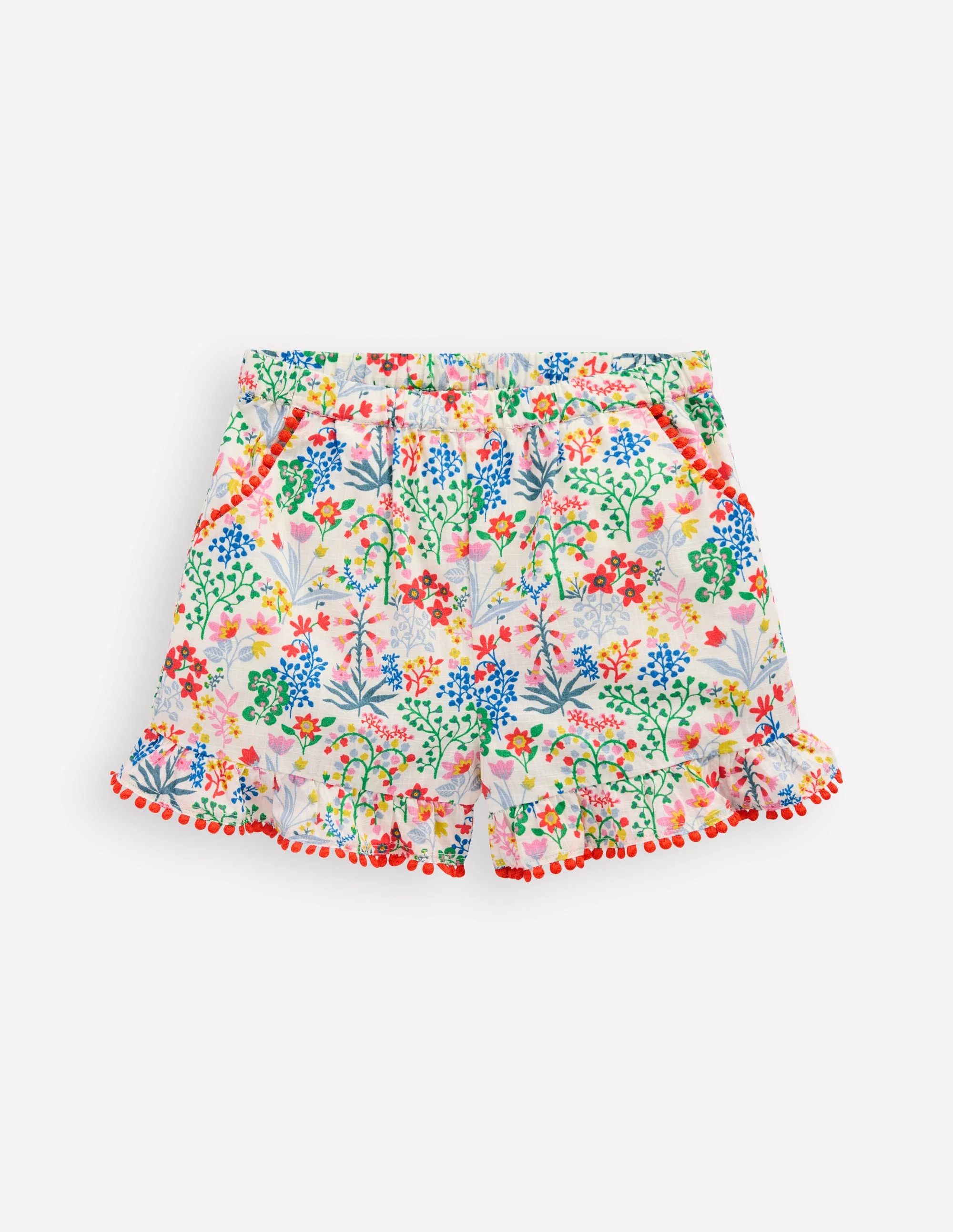 Frill Woven Shorts-Multi Floral | Boden (US)