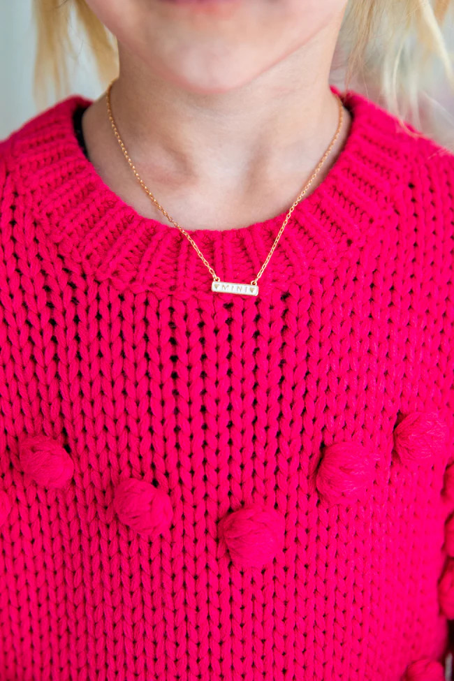 My Baby You'll Be White Plated Mini Necklace | Pink Lily