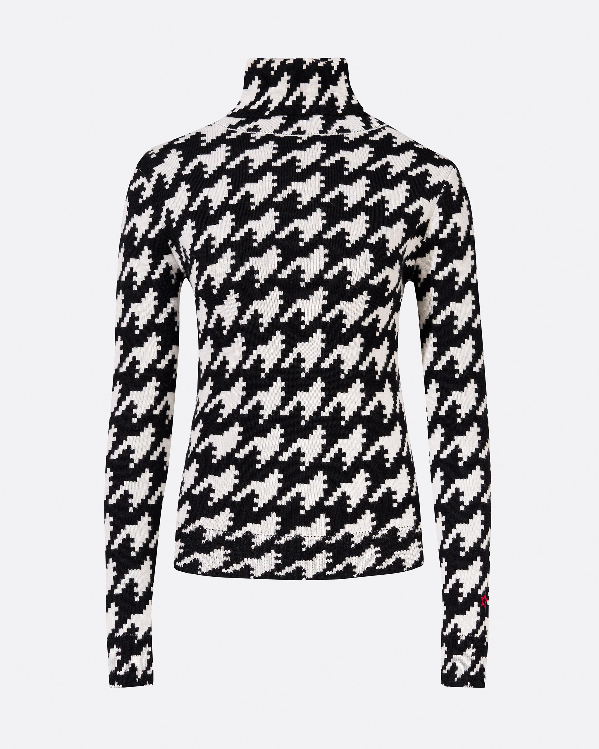 Houndstooth Merino Wool Turtleneck | Perfect Moment