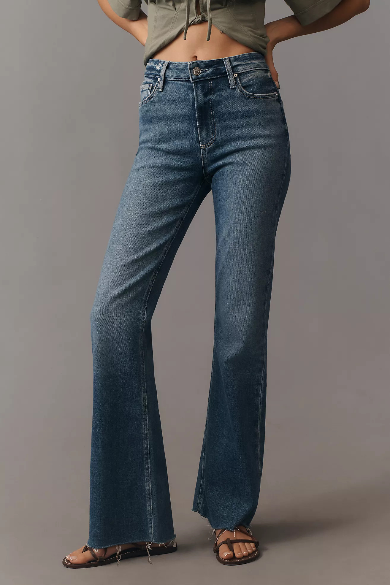 PAIGE Laurel Canyon 32 High-Rise Bootleg Jeans | Anthropologie (US)