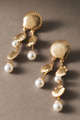 By Anthropologie Shell and Pearl Drop Earrings | Anthropologie (US)