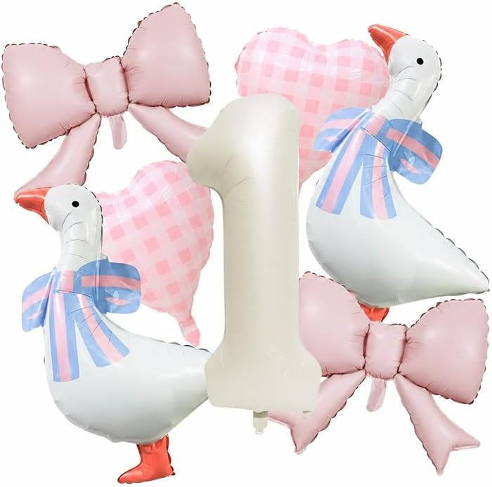 7 Pcs Goose Balloons Set, Silly Goose Birthday Decor,for 1st birthday | Amazon (US)