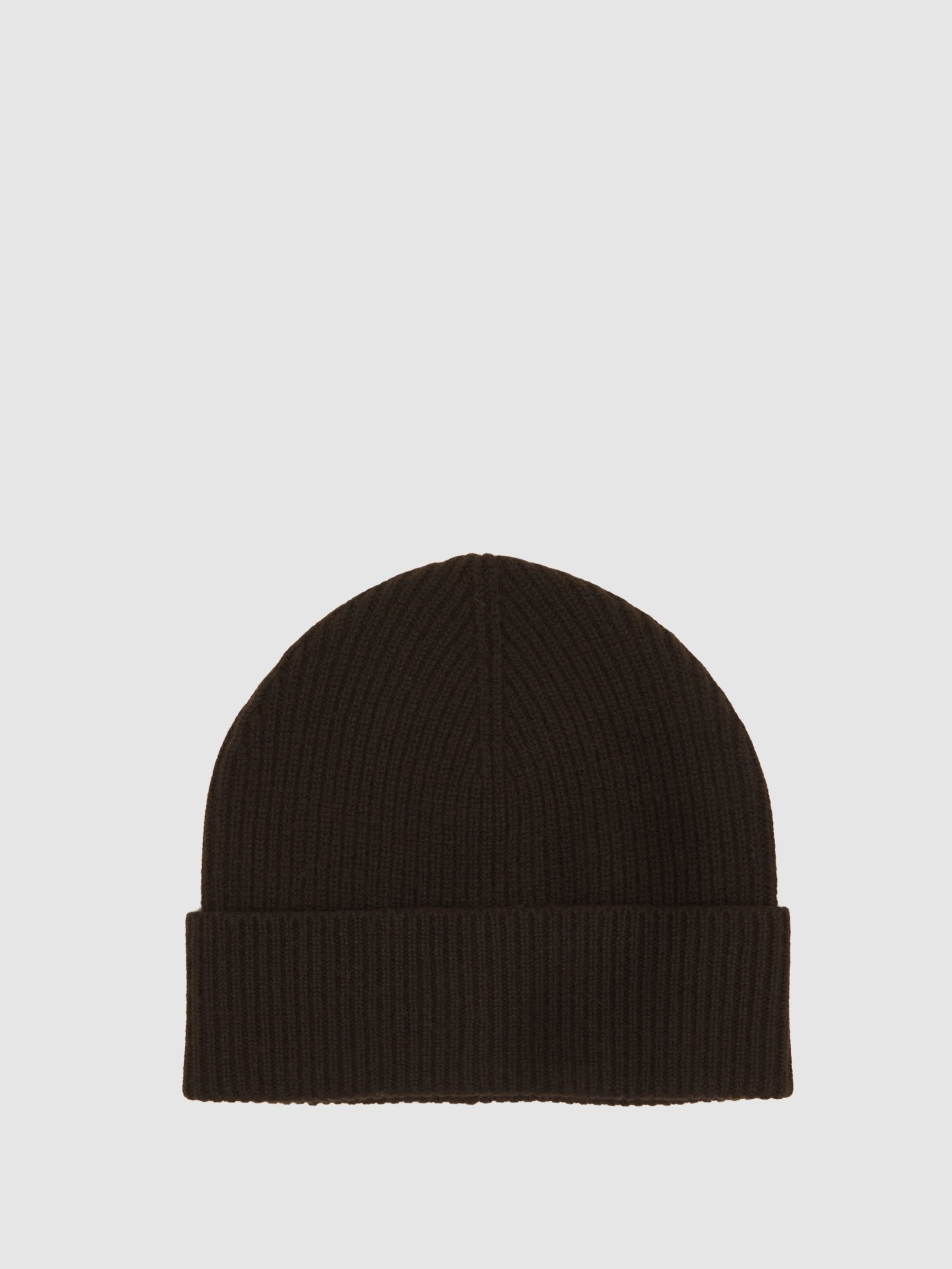 Wool-Blend Tipped Beanie in Chocolate | Reiss US