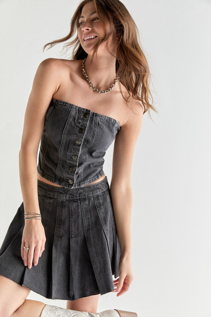 Denise Denim Sleeveless Button Down Top | Francesca's