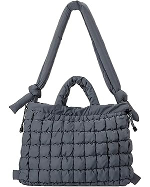 Puffer Tote Bag for Women Man, Stuffing Cotton Trendy Lightweight Puffer Bag Handbags Backpack wi... | Amazon (US)