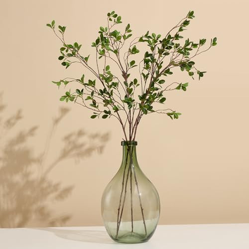 4Pcs Realistic Artificial Greenery Stems - 43" Faux Branches for Vase,Tall Fake Plants Ficus Twig for Wedding Vase Filler Shop Home Decoration | Amazon (US)