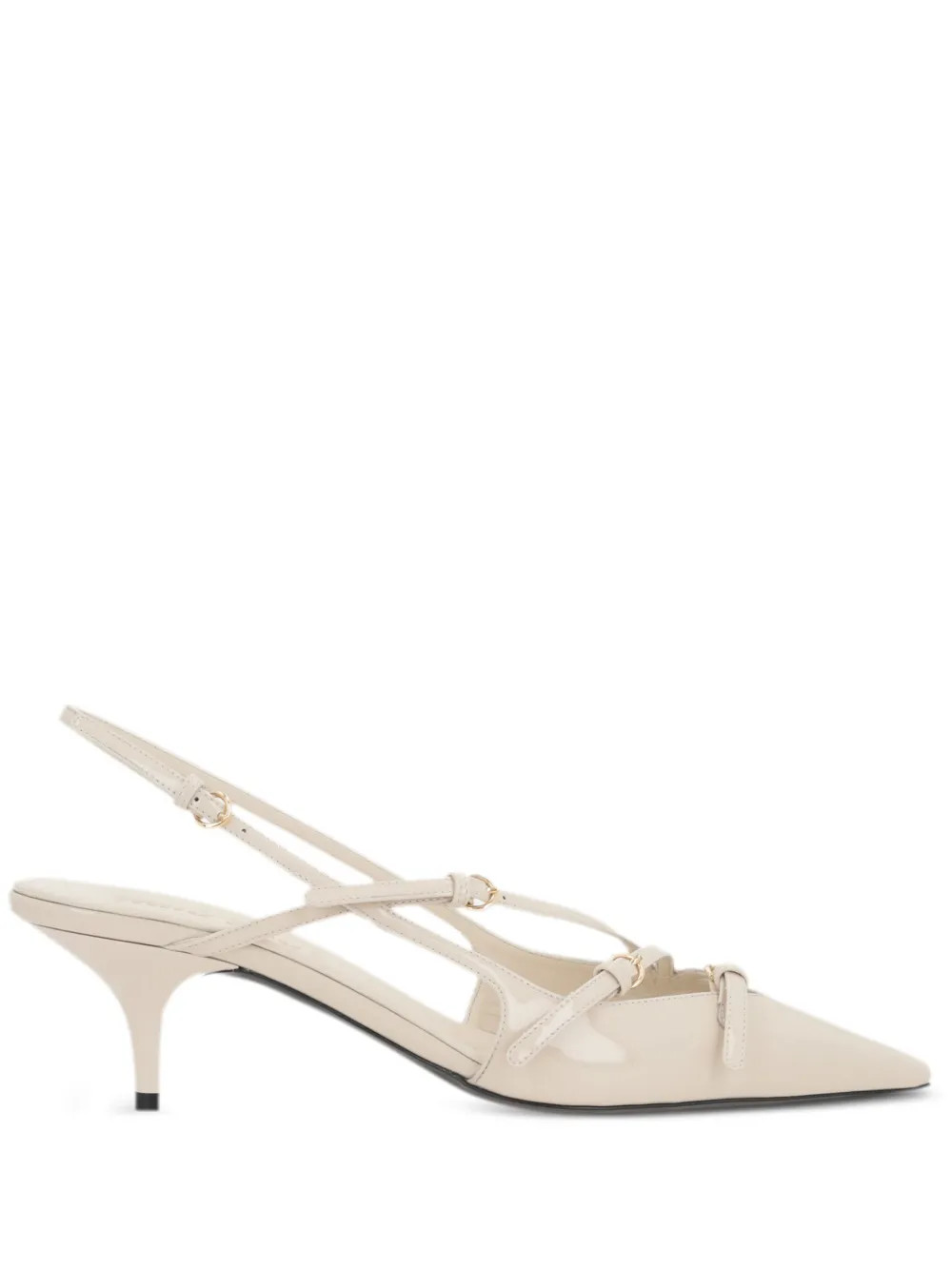 Miu Miu Buckled Patent Slingback Pumps - Farfetch | Farfetch Global