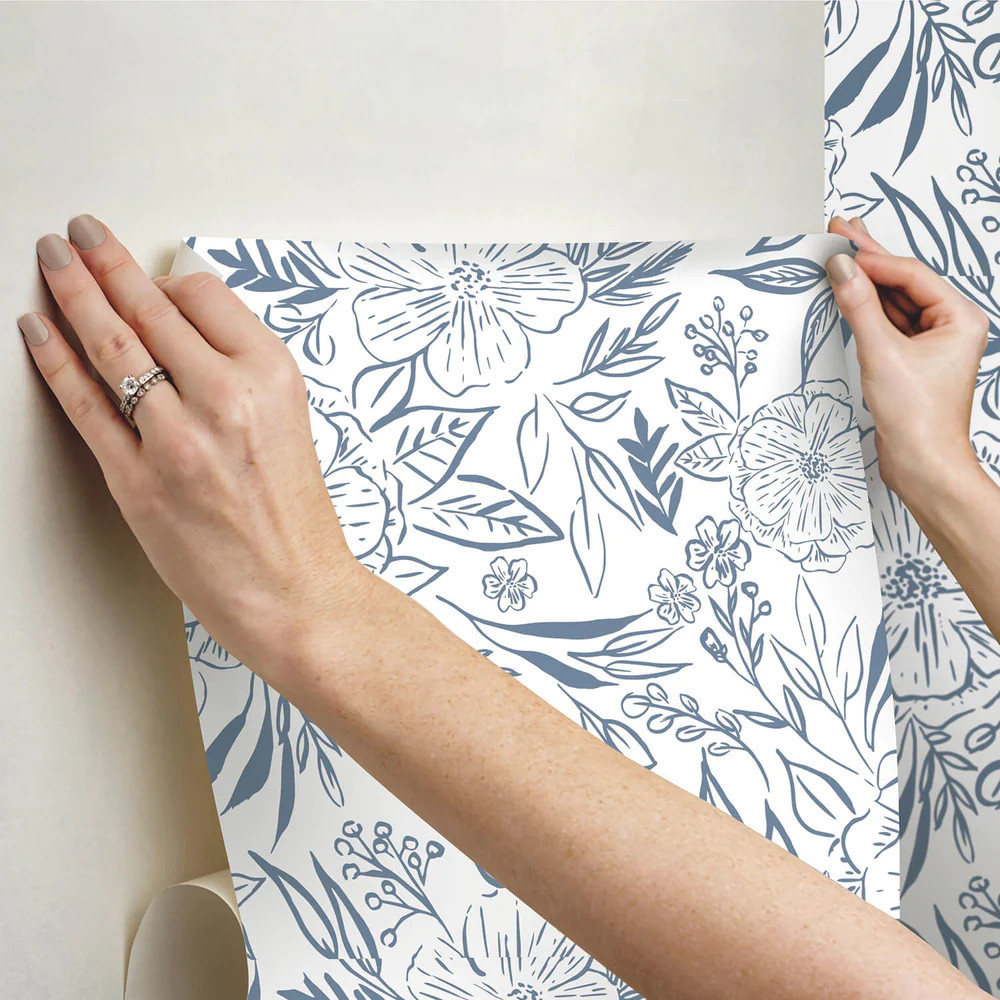 Floral Sketch Removable Wallpaper | Dorm Essentials - Dormify | Dormify