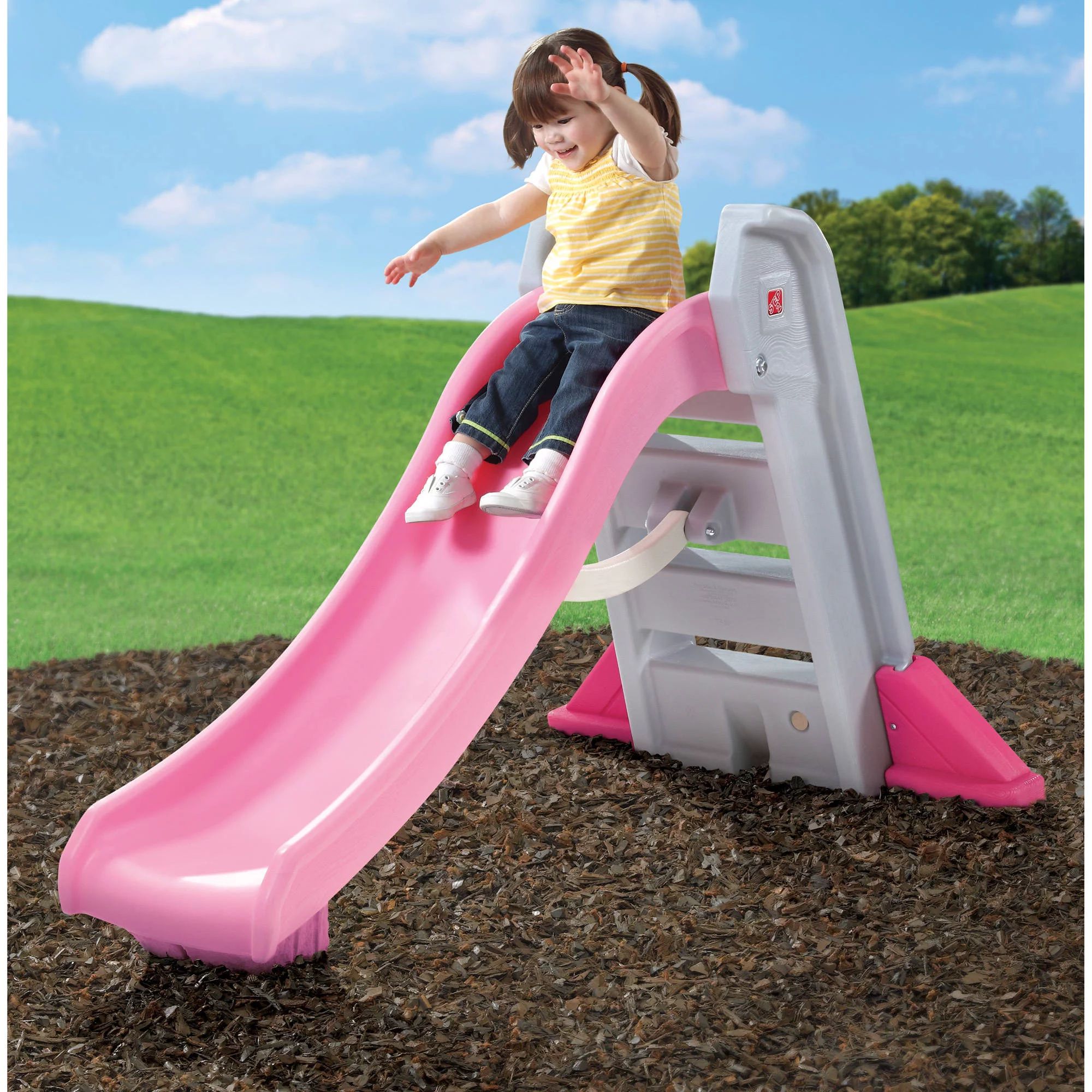 Step2 Naturally Playful Big Folding Pink Outdoor Slide for Toddlers | Walmart (US)