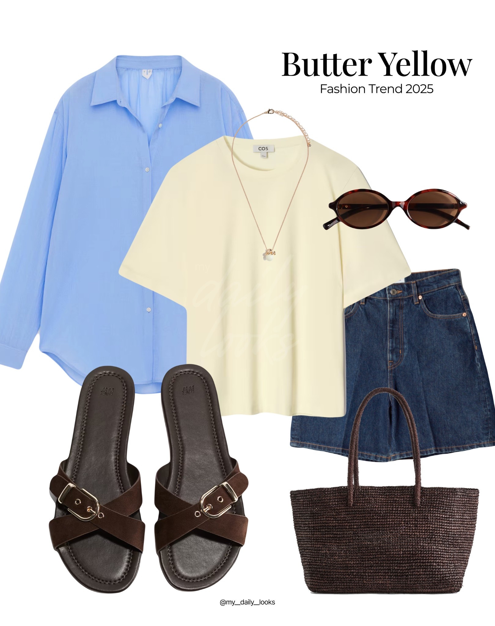 Butter yellow summer outfit 🖤

Check out more styling ideas in my profile. 

Summer outfit, summer inspo, H&M new in, Mango new in, holiday, vacation, summer style, butter yellow top, brown raffia bag, baby blue shirt.

#LTKstyletip #LTKsummer #LTKbag
