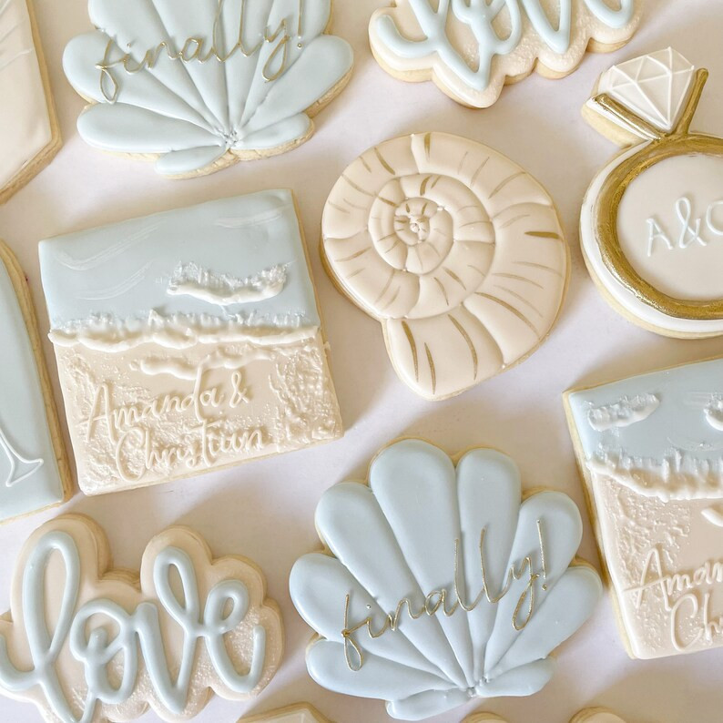 Custom Sugar Cookies: Beach Bridal Cookies | Etsy (US)