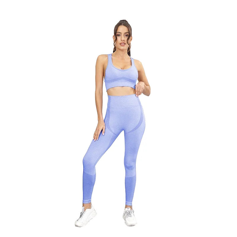 SheShow Women Sports And Fitness Fashion Buttock Lifting Yoga Suit Set - Blue - S | Verishop