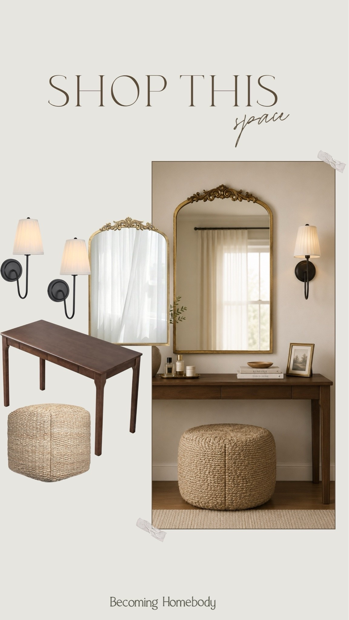 How gorgeous are these Amazon home finds for a vanity? I love the woven ottoman, and the black sconces. So chic ✨ Amazon room inspo, modern home

#LTKHome