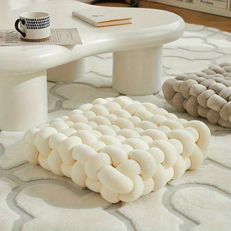 1PC Woven Cushion, Handmade Woven Square Sofa Throw Pillow, Sofa Cushion, Chair Cushion, Floor Cushion, Backrest Pillow, Lumbar Pillow Office Chair Seat Cushion Home Decor Back To School Room Decor School Supplies | SHEIN