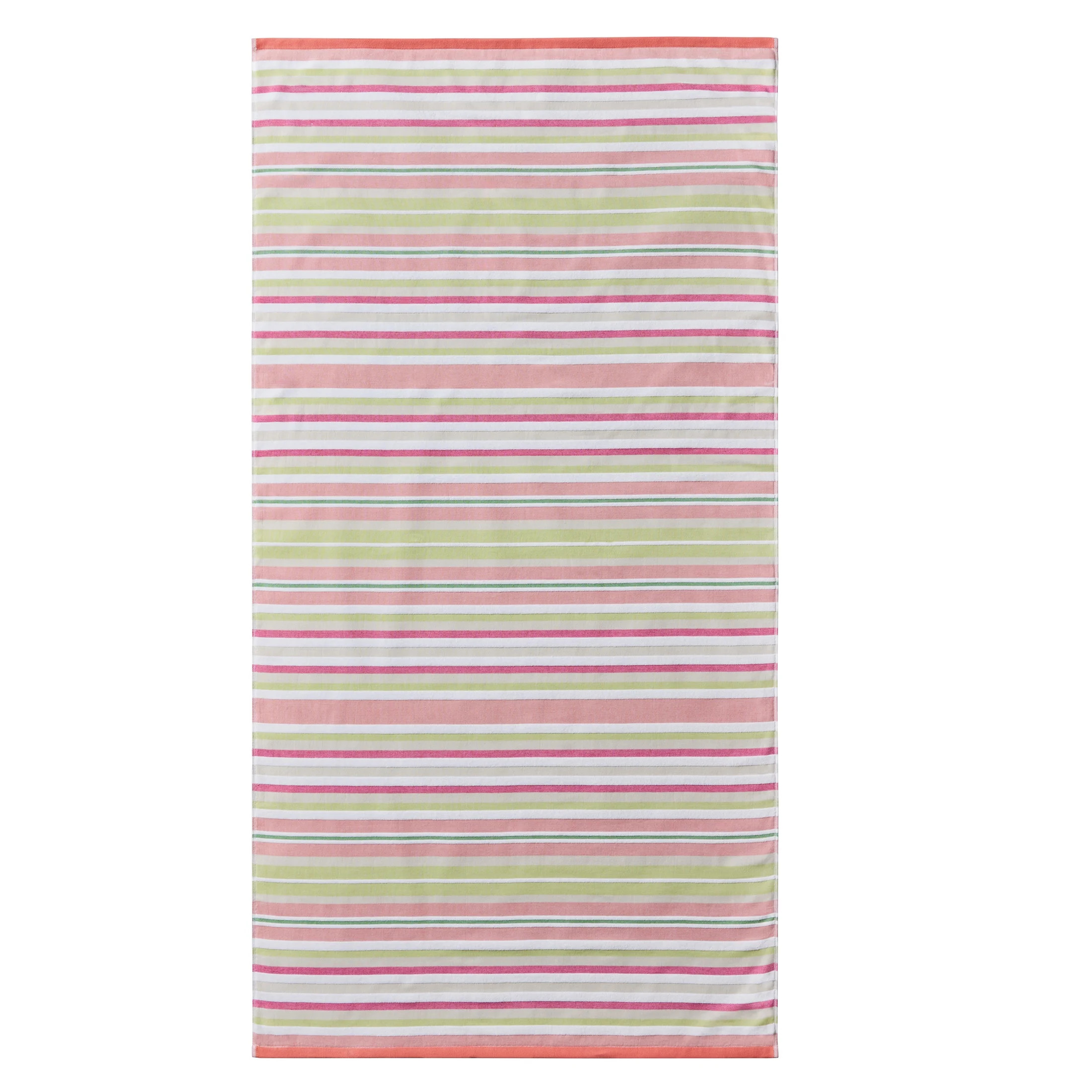 Better Homes & Gardens Coastal Tropez Striped Pink & Green Cotton-Blend Beach Towel | Walmart (US)