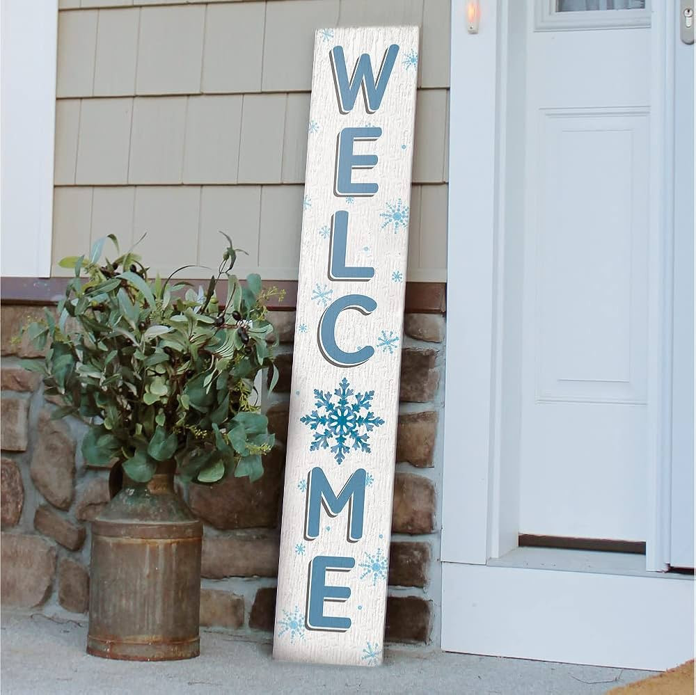 My Word! Welcome Snowflake Porch Board Welcome Sign and porch leaner for Front Door, Porch, Yard,... | Amazon (US)