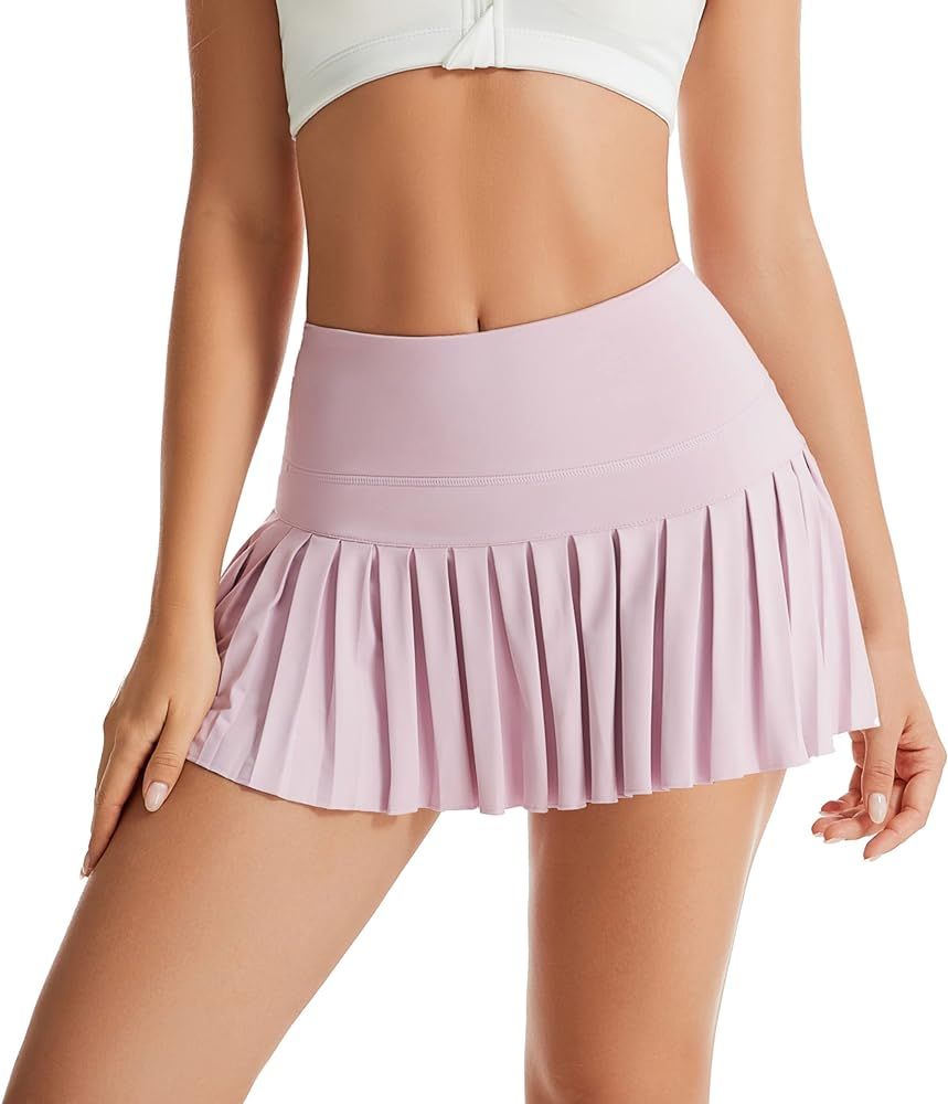 Yknktstc Women Tennis Skirt with Pocket Pleated Golf Skirt Workout Running Athletic Skort | Amazon (US)