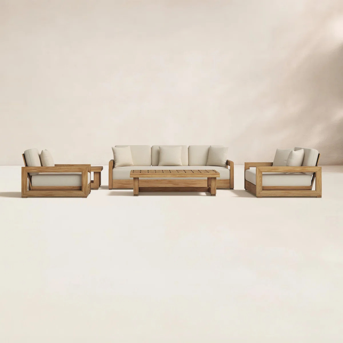 Melrose 5 - Piece Teak Sofa Seating Group with Cushions | Wayfair North America