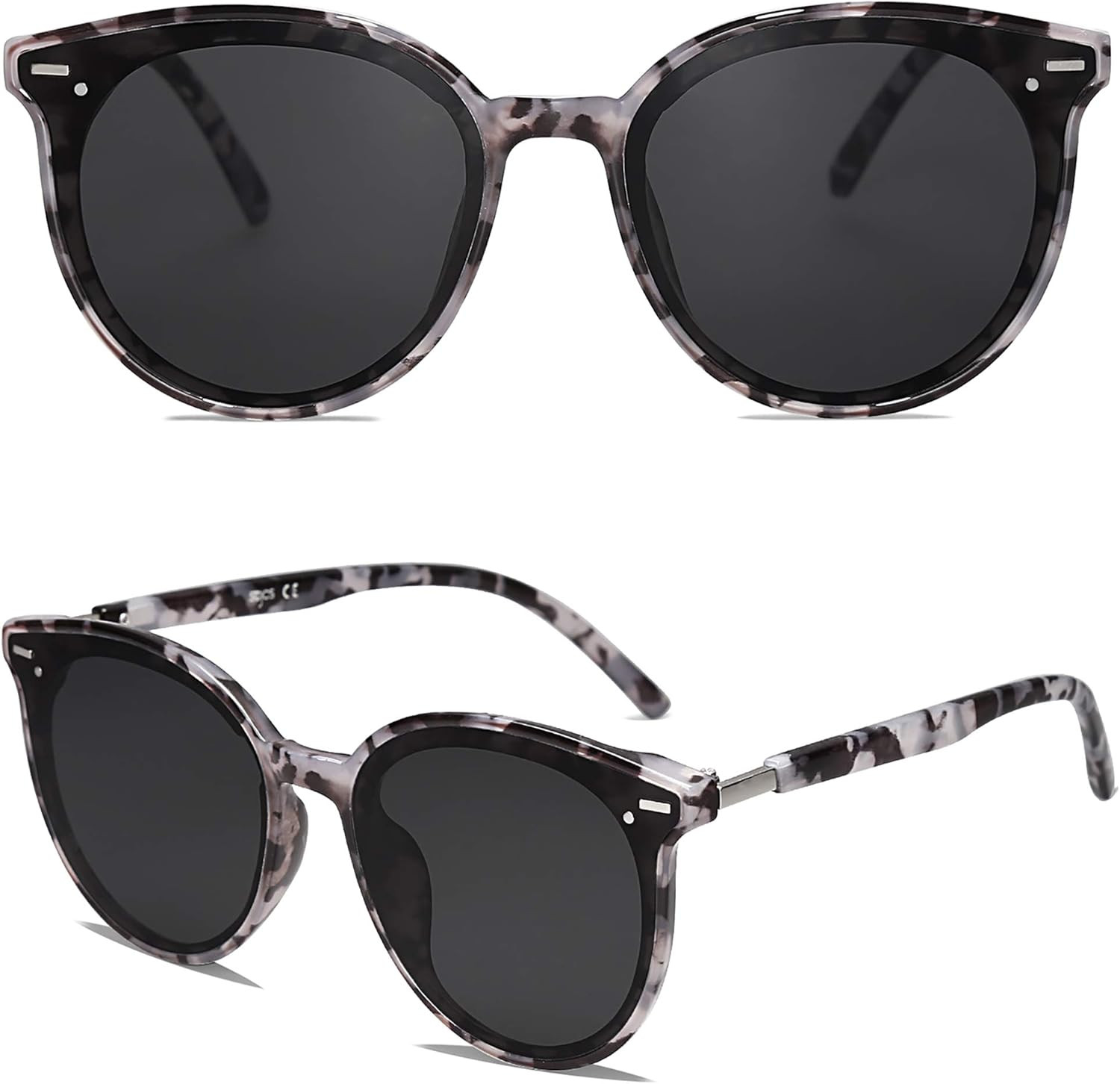 SOJOS Classic Round Sunglasses for Women Men Retro Vintage Shades Large Plastic Frame Sunnies SJ2... | Amazon (US)