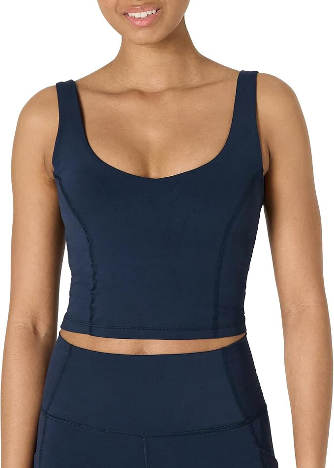 Amazon Essentials Women's Active FormFlex Buttery Soft Light Support Crop Tank with Bra | Amazon (US)