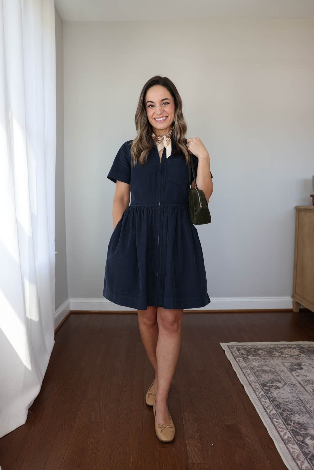One corduroy dress, four ways to wear it! 

Dress: 00 - also comes in petite! 

Flats (Sam Edelman): true to size 
Bag (Madewell)

#LTKPetite