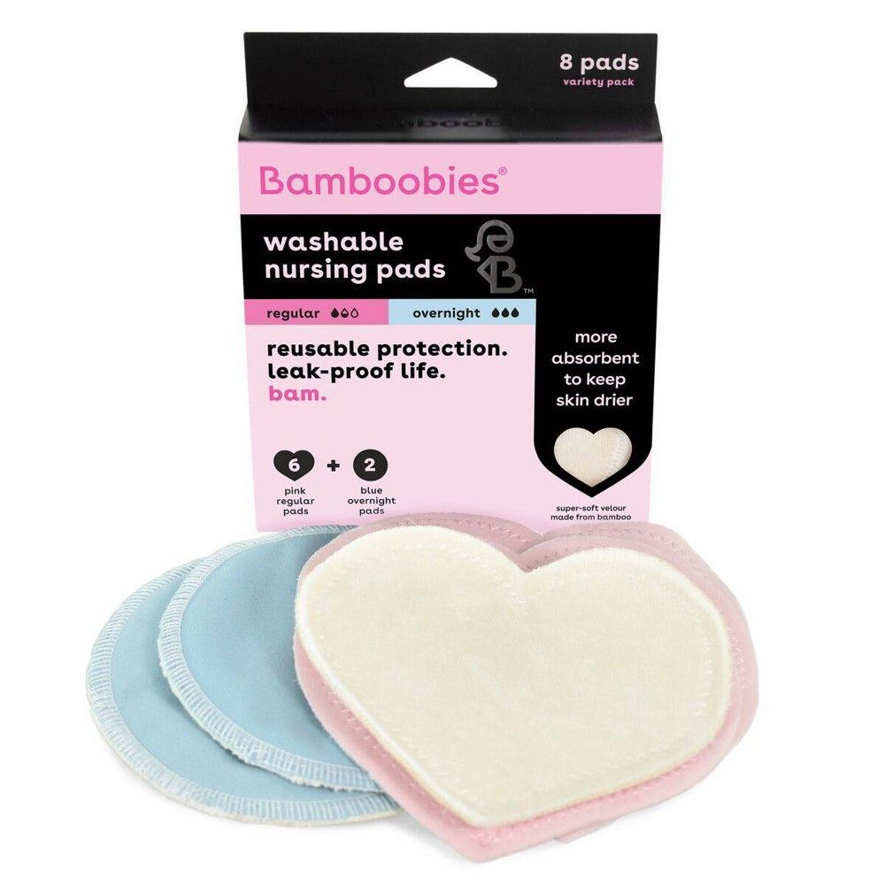 Bamboobies Regular and Overnight washable Nursing Pad - 8ct | Target