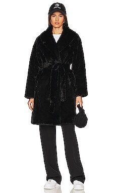 Apparis Bree Faux Fur Coat in Noir from Revolve.com | Revolve Clothing (Global)