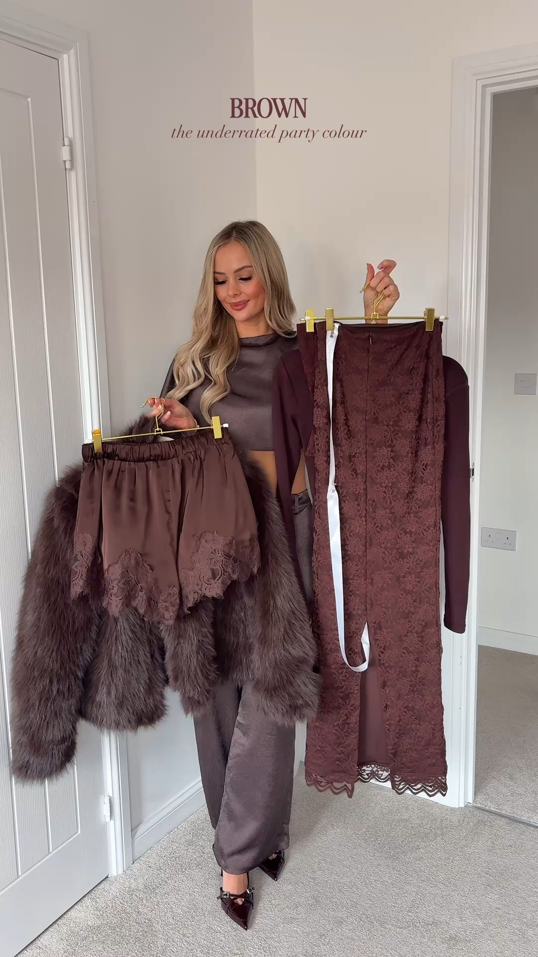 Brown - the underrated party colour 🪩✨

Lace co-ords, satin shorts, and faux fur jackets. The perfect party outfits, date night looks or drinks with the girls 🍷 

Party wear date night looks festive brown outfits satin shorts 

#LTKuk #LTKfestive #LTKdatenight