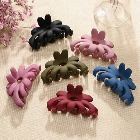 Leaveforme Candy Color Resin Floral Hair Claw Clip Clamp Women Ponytail Holder Headwear | Walmart (US)