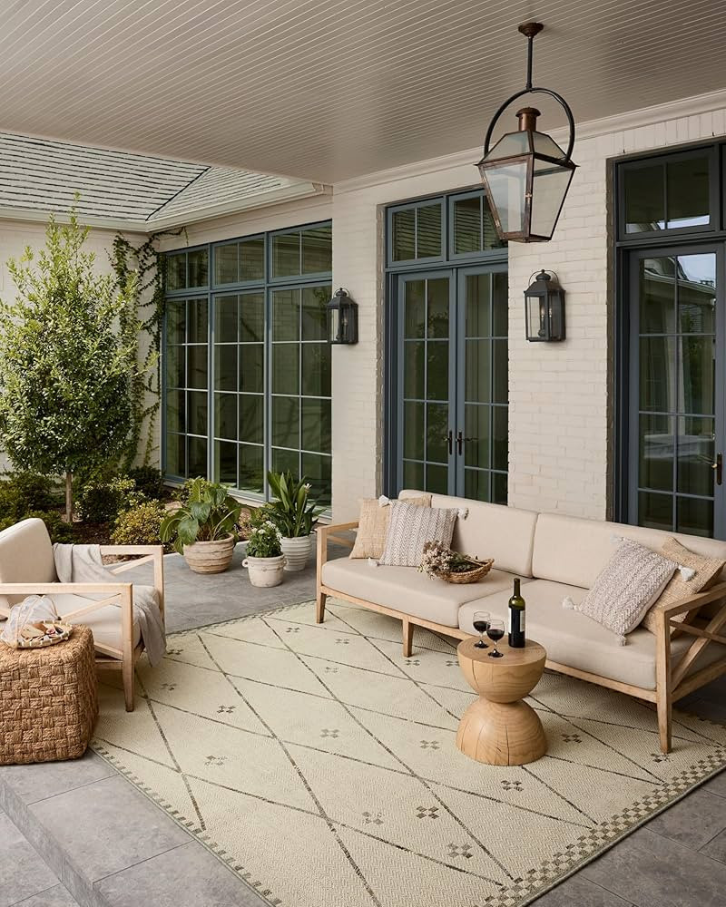 Loloi Saylor Collection SAY-01 Ivory/Pebble 7'-6" x 10' Indoor/Outdoor Area Rug | Amazon (US)