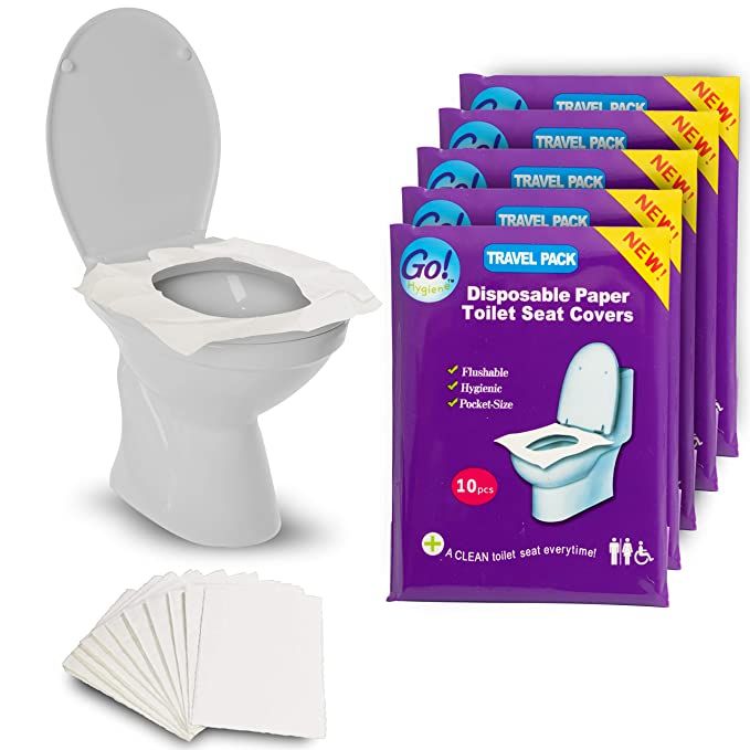 GoHygiene: Travel Pack of 4 Packs (40-Count) + 1 Free Pack (10-Count) ! - Disposable Toilet Seat ... | Amazon (US)