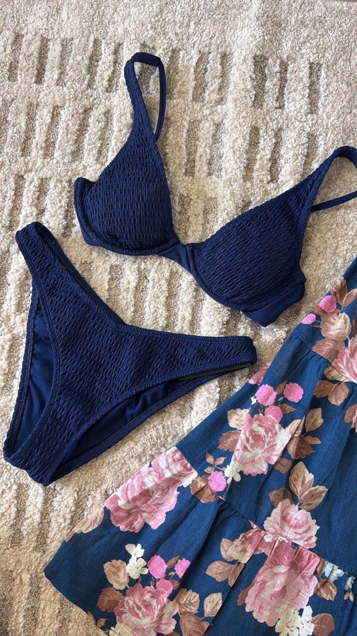 Navy swimwear and coverup cuteness. Size down in this popular Target swim coverup 
Multiple color options! 

#LTKSeasonal #LTKSwim #LTKMidsize