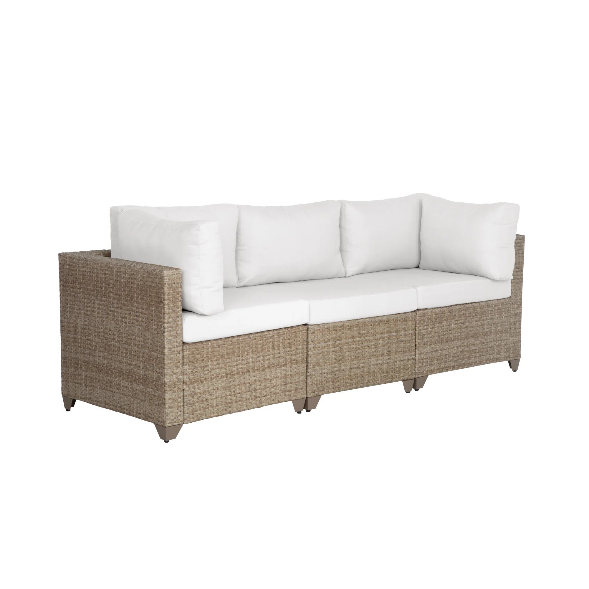 Maui 3-Piece Outdoor Sectional Sofa in Natural Aged WickerSee More by Ebern DesignsRated 4.4 out ... | Wayfair North America